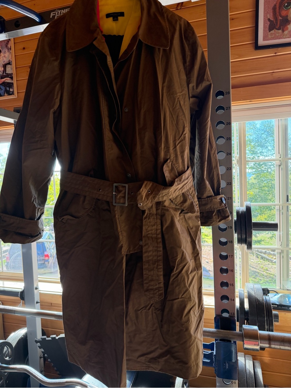 Filson Brown Trench Coat with Belt